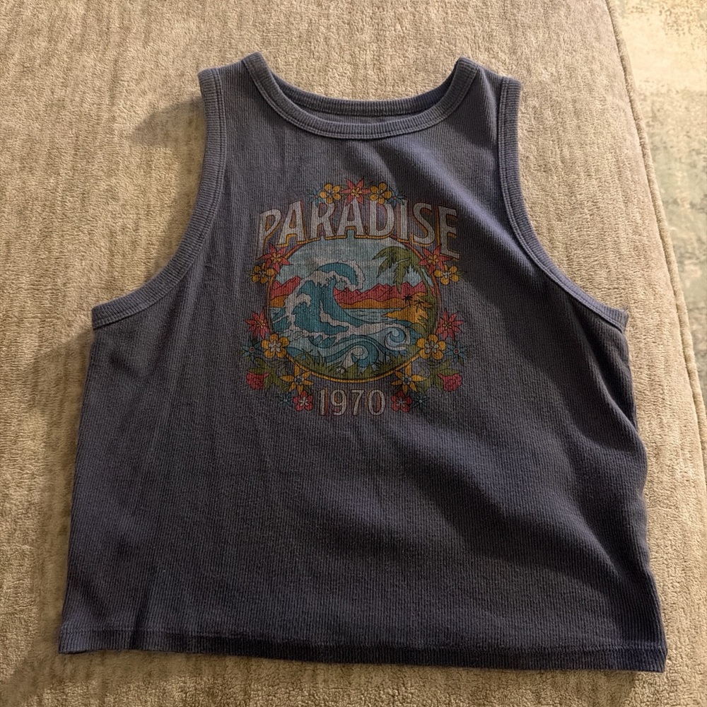 Hollister Blue Graphic Tank Top